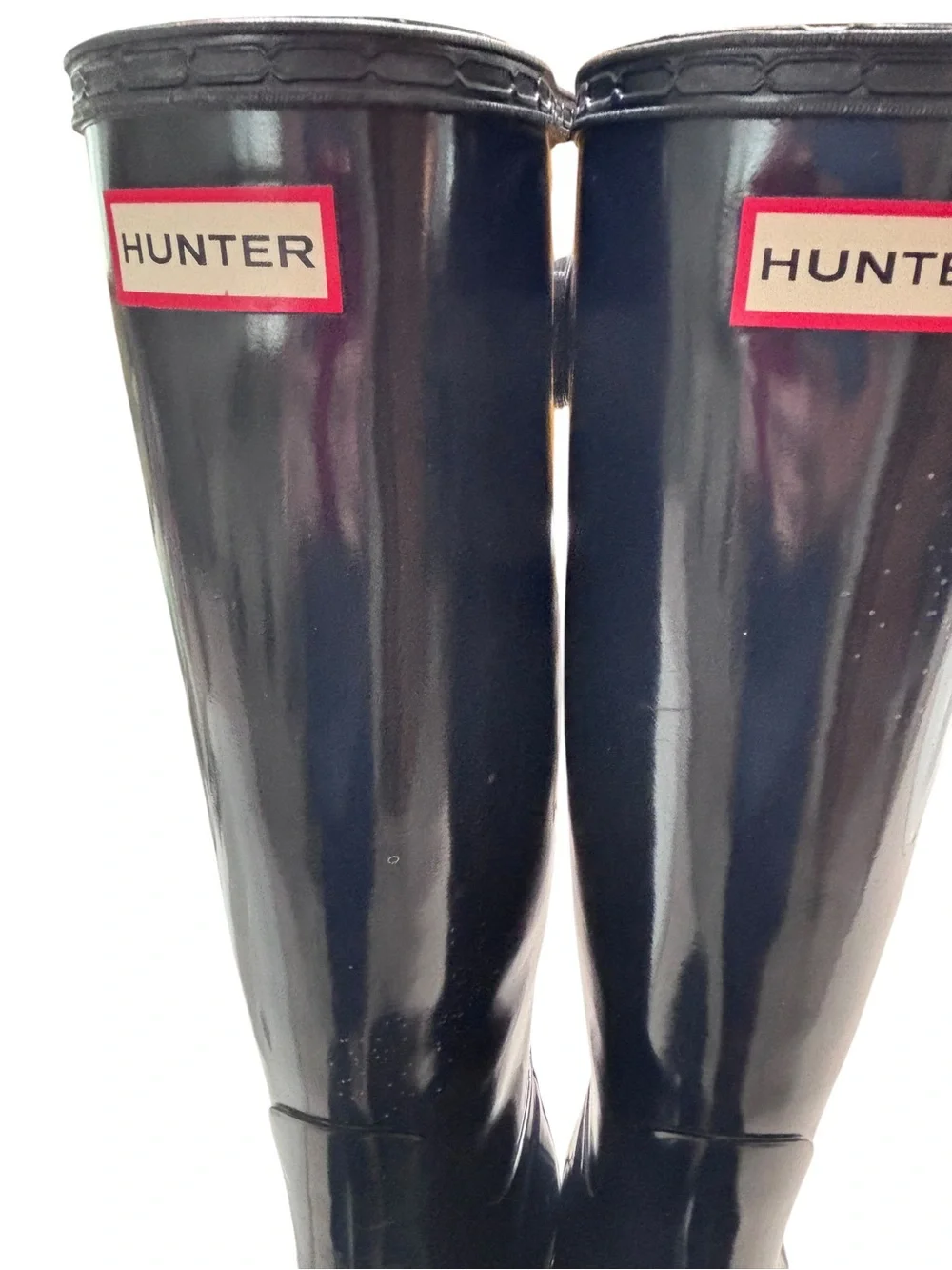 Hunter Original Tall Gloss Navy Wide Calf Rain Boots Women’s Size 9